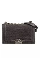 Chanel 二手 Chanel 中號絎縫牛仔男童翻蓋包