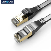 Linkwylan RJ45 Ethernet Cat8 Flat LAN Cable CAT 8 Network Patch Cord Soft Flexible 40G 2000MHz 0.5m 1m 2m 3m 5m