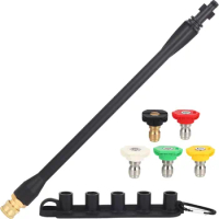 Pressure Washer Gun Extension Wand Set with 5 Spray Nozzles Pressure Washer Wand 1/4’’ Quick Connect for Ryobi Portland Husky