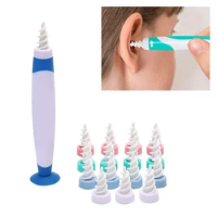 16pcs Ear Wax Remover Tool Silicone Ear Cleaner Cleaning Set Spiral Ear Swab Cleaner Ear Cleaning Sticks Ear Cleaner