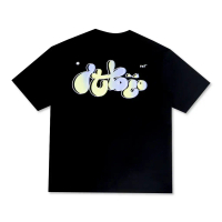 \Bubble Glaze\" 280GSM Oversized Tee｜Heavyweight Unisex Tshirt Baju Lelaki Wanita (Black/Beige/Purpl