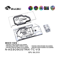 Bykski N-AS3090STRIX-TC-V3 GPU Double Side Water Block For ASUS RTX3090,3080,3080Ti,STRIX Graphics Card video cooler Back Plate