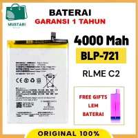 Mustari Baterai Garansi 1 Tahun 4000 Mah BLP-721 RLME C2 Original 100% Free Gifts Lem Baterai