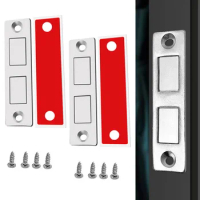 2pcs Magnetic Cabinet Catches Door Stops Magnet Invisible Cupboard Drawer Furniture Door Magnet Catch Wardrobe Door Closer