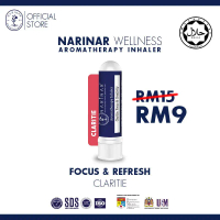 NARINAR Aromatherapy Inhaler - Focus & Refresh (Claritie) Aroma untuk fokus memandu, belajar dan bek
