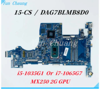 L67283-601 L67284-601 DAG7BLMB8D0 Motherboard For HP TPN-Q208 15-CS Laptop Motherboard With i5-1035G1 i7-1065G7 CPU MX250 2G GPU