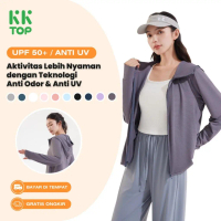 KKTOP Jaket Anti UV Wanita Hoodie Olahraga Jaket Airism Sport UPF50+