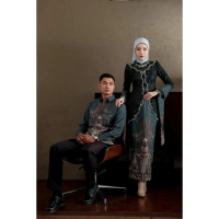 (Akita- ZALINA cantili tunik series couple NEW ) Set Couple Atasan Blouse cantili Premium, Kemeja Ba