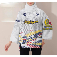 2025 Summer Cool Muslimah Sports Wear Latest Viral Baju Merdeka Clothes 68th Malaysia Day Muslimah L