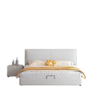 Light Luxury Modern Solid Wood Bed Platform King Queen Size Bed Frame Luxury With Storage