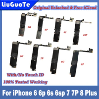 Original Unlock For iPhone 6 6p 6sp 7 7P 8 Plus Motherboard For iphone 6 6s Plus 7 Plus 6 Plus Logic Board Mainboard No Touch ID