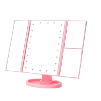 3 Folding Makeup Mirrors 270 Rotation Stepless Dimmer Beauty Table Mirrors 72 LED Light Vanity Mirror 1/2/3X Magnifying Mirrors