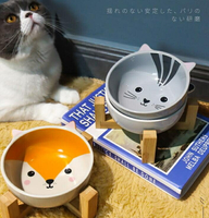 寵物貓碗狗狗碗陶瓷保護頸椎貓咪碗貓盆喂食飯盆糧碗防打翻喝水碗