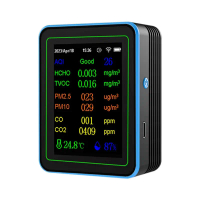 เครื่องวัดคุณภาพอากาศ, Tuya WiFi, 12 in 1, มัลติฟังก์ชั่น, รวมถึงPM2.5, AQI, PM1O, HCHO, TVOC, CO, C