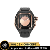 【Golden Concept】Apple Watch 49mm 保護殼 RSCIII49 玫瑰金錶殼/黑橡膠錶帶(碳纖維複合材質鈦合金)