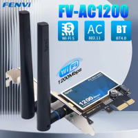 FENVI AC1200 PCI-E Wireless Adapter Network Card Dual Band 2.4G/5GHz 802.11AC For Bluetooth 4.0 Desktop Laptop Windows 7/8/10/11