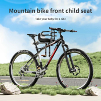 Mountain Bike Child Seat Thickened and Enlarged Seat Cushion Front Aluminum Alloy Material Baby Seat Foldable Pedal