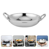 24/26CM Non Stick Frying Pans Pan Stainless Steel Household Fry Pans Pan with Double Handle Cooking Frying Pot Gas