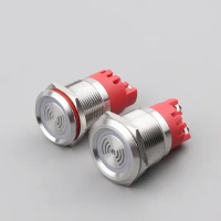 19mm 22mm LED Loud Intermittent Flashing Warning Light Buzzer 12V 24V 220V Mini Red Lamp Alarm Stainless Steel Metal