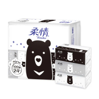 【柔情】抽取式衛生紙100抽x72包(熊熊經典款)