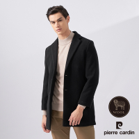 Pierre Cardin皮爾卡登 男款 中長版羊毛毛呢大衣-黑色(5225773-99)