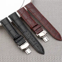 MEIKANGHUI Watchband 12 14 16 18 19 20 21 22 24 mm Soft Calf Genuine Leather Watch Strap Grain Watch Band for Tissot Seiko