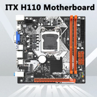 H110 Motherboard LGA 1151 for Intel Core CPU PC DDR4 32GB Desktop Motherboard HDMI-Compatible VGA Supports M.2 NVME SDD