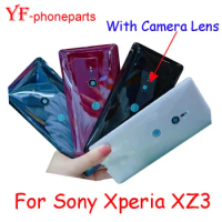 AAAA Quality 10Pcs For Sony Xperia XZ3 H9436 H8416 H9493 Back Battery Cover With Lens Rear Panel Door Housing Case Repair Parts