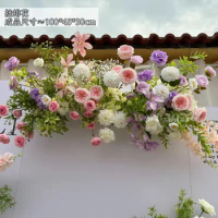 Simulated Flower Forest Pink And Purple Ground Flower Arrangement Chiyoda Orchid Wedding Background 