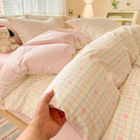 100% cotton fresh and simple four-piece bedding set, pure cotton, thin and skin-friendly for all sea