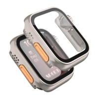 Waterproof Case for Apple Watch 45mm 44mm 41 40mm Screen Protector Bumper+ Glass iWatch SE 6 7 8 Change to Ultra 49mm Appearance