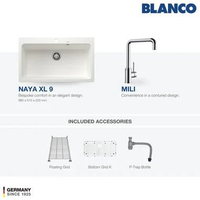 Kitchen Sink Bak Cuci Piring Granit 1 Lubang BLANCO Silgranit NAYA XL 9 - Paket Kitchen Sink dan Ker
