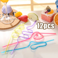 Unique Spiral Ulir Sedotan Set - 12pcs Oral Motor Therapy Suction Tools, Multicolor