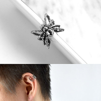 夾式耳環 蜘蛛造型鋼製耳骨夾【NDF31】