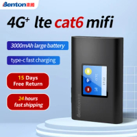 Benton M100 Cat 6 4G+ Wifi Wireless Router 300Mbps Lte Portable Wifi Hotspot 5G Mifi Unlock Type-c Fast Charge 3000 mAh Battery