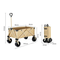 Outdoor Picnic Camping Cart Portable Fishing Shopping Trolley Picnic Cart Foldable Camping Cart