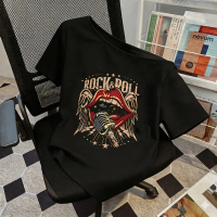 [COD]Sitiara-Kaos gaya atasan hitam wanita korea style Oversize| baju Retro Rock Gaya Amerika Printe