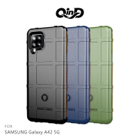 QinD SAMSUNG Galaxy A42 5G 戰術護盾保護套 TPU 手機殼 鏡頭加高【APP下單最高22%點數回饋】