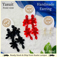 100% Premium Crystal Handmade Earring Shinning Flower Exclusive Drop Earring Korean Style Korea Tren