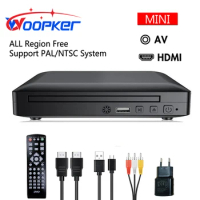 Woopker Mini DVD Player M218 with HD and RCA Cable 1080P PAL/NTSC USB 2.0 Portable CD Player Home Travel Region Free Universal