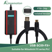 FTDI Chip Cable USB-SC09-FX Compatible With Mitsubishi FX1N 2N 1S 3U Series PLC Programming Data Download