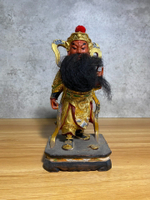 早期木雕造像，關圣帝君，開臉好，工藝精湛，形態威武霸氣，傳統