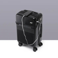 Front opening luggage trolley universal wheel suitcase USB charging cabin carry-on Laptop bag men and women password suitcases