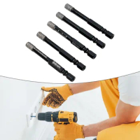 5Pcs 6/8mm Vaccum Brazed Diamond Dry Drill Bits Hole Saw Cutter Hex Handle For Marble Granite Glass Hole Openers