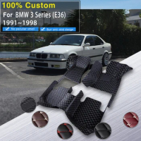 LHD Car Floor Mat For BMW M3 E30 1986~1991 5 Seats Coupé Leather Floor Mats Full Cover Carpet Protector Mud Car Accessories Inte