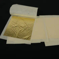 Higt quality 100 sheets 8 X 8cm 99.99% pure Real gold leaf foil sheet For face Beauty