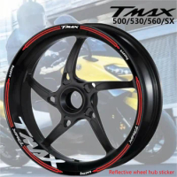 For YAMAHA TMAX 500 560 530 Reflective Motorcycle Accessories Wheel tire modification Sticker Hub Decals Rim Stripe Tape