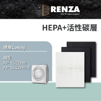 RENZA 適用Coway AP-1512HH AP-1512HHW 1512 AP1512 旗艦環禦型空氣清淨機(HEPA濾網+活性碳濾網 濾芯)