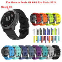 26 22MM Quick Release Watch band Strap for Garmin Fenix 6X 7X 5X Quick Fit Silicone Wristband Strap For Garmin Fenix 6 7 5 watch