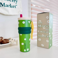 HILEE ขวดน้ำสแตนเลส 710 มล. ดีไซน์หรู พกง่าย มาพร้อมหลอดดูด เก็บเย็น-ร้อนนาน ไม่รั่วไม่ซึม ใช้ได้ทุก